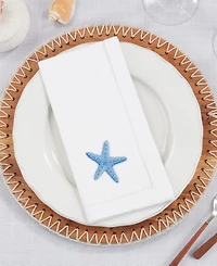 Saro Lifestyle Embroidered Starfish Serenade Napkin Set of 6, 20"x20"
