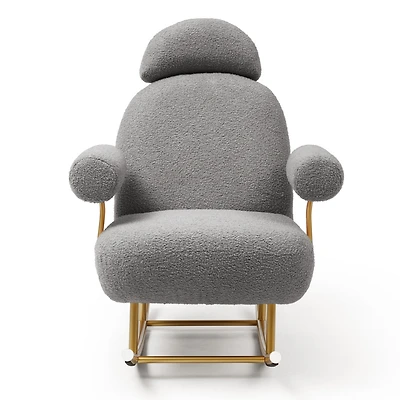 Simplie Fun Modern Sherpa Fabric Rocking Chair for Nursery/Kids