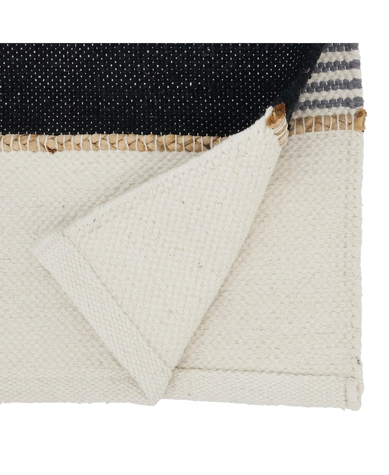 Saro Lifestyle Jute Accent Stripe Table Runner, 16"x72"