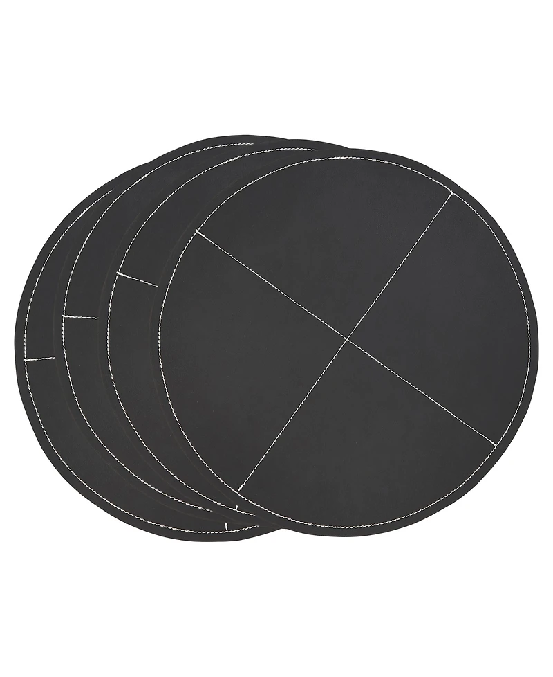 Saro Lifestyle Pu Leather Luxe Placemat Set of 4,15"x15"