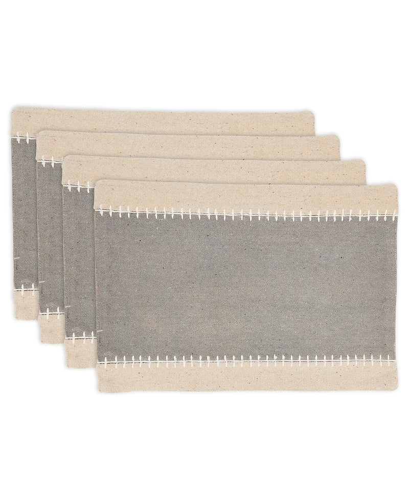Saro Lifestyle Whipstitched Border Design Placemat Set of 4, 14"x20"