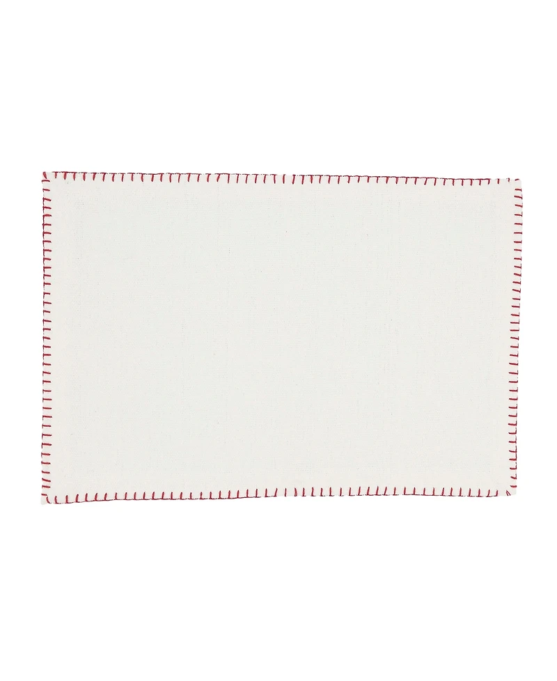 Saro Lifestyle Celena Collection Whip Stitched Design Cotton Placemat Set of 8 13"x19"