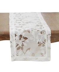 Saro Lifestyle Sheer Elegance Burnout Voile Vine Design Table Runner