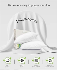 Purity Home 400 Thread Count Cotton Percale Pillowcase Pair, King