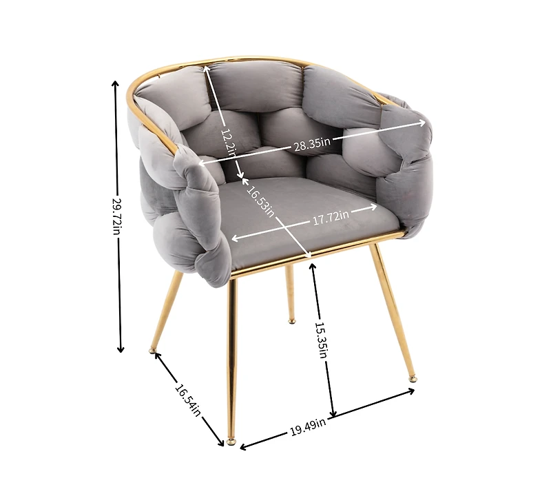 Streamdale Furniture Luxury Modern Simple Leisure Velvet Single Sofa Chair Bedroom Lazy Person Household Dresser