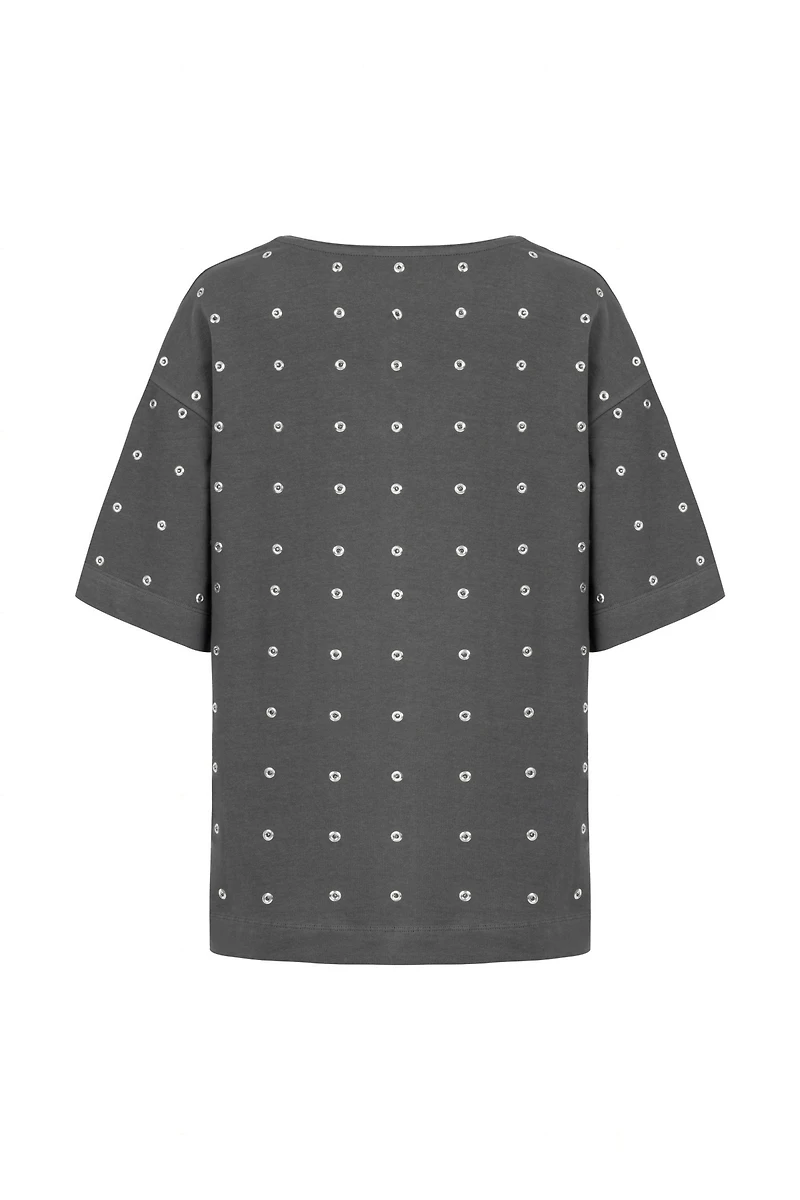 Nocturne Women's Metal Ring Embroidered T-Shirt