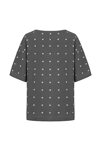 Nocturne Women's Metal Ring Embroidered T-Shirt