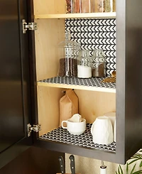 Design Imports Fridge Shelf Liner Collection Non-Adhesive, Cut to fit, Machine Washable, 12x120", Herringbone