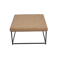 Merrick Lane Almas 30-Inch Square Tufted Ottoman With Durable Metal Frame