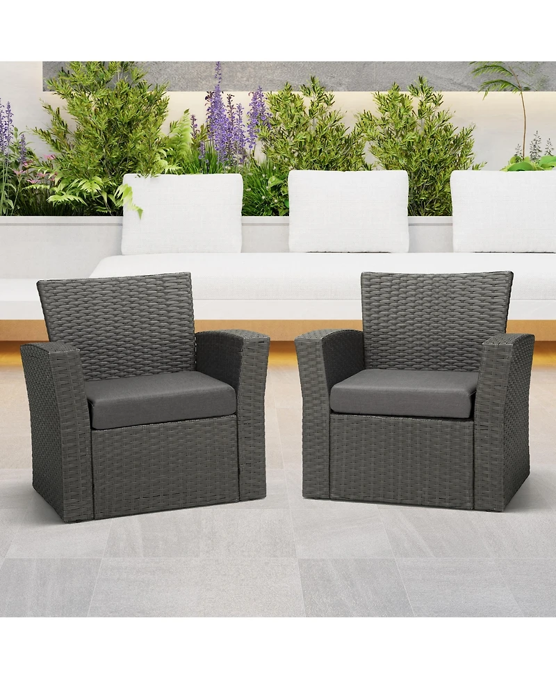 WestinTrends Outdoor Patio Furniture Seat Chair Square Cushions Without Welt Set of 2, 20" x 19"