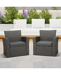 WestinTrends Outdoor Patio Furniture Seat Chair Square Cushions Without Welt Set of 2, 20" x 19"