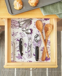 Design Imports Fridge Liner Collection Non-Adhesive, Cut to Fit, 12x24", Eggplant Market, 6 Piece