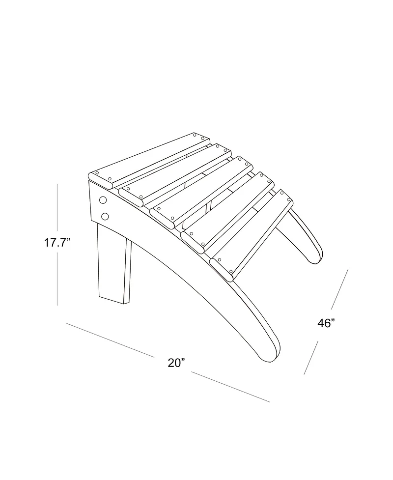 WestinTrends 5 Piece Outdoor Adirondack Folding Chair with Ottoman Side Table Set