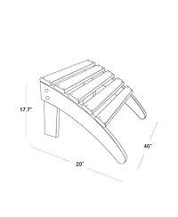 WestinTrends 5 Piece Outdoor Adirondack Folding Chair with Ottoman Side Table Set