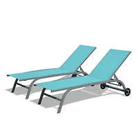 Streamdale Turquoise Blue Outdoor Chaise Lounge Set