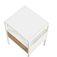 Streamdale 2-Piece Rattan End Tables, Modern Nightstand