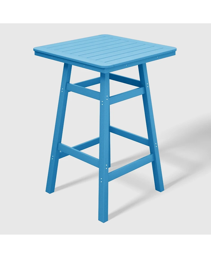 WestinTrends 42" Square Outdoor Patio Bistro Bar Table With Umbrella Hole