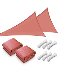 20 Ft 95% Uv Block Triangle Sun Shade Sail Outdoor Patio Pool Cover Net 2Pack