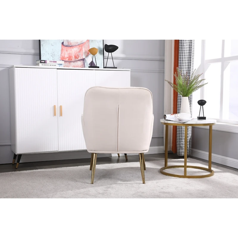 Simplie Fun Modern Mid Century Chair Velvet Sherpa Armchair For Living Room Bedroom Office Easy Assemble