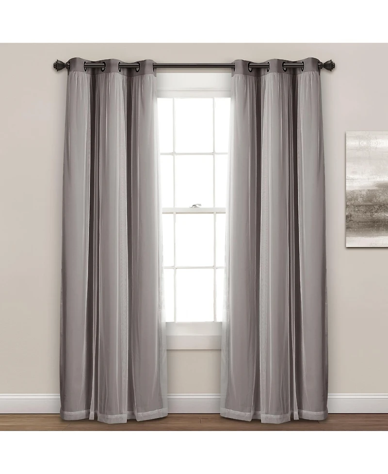 Lush Decor Grommet Sheer Panels With Insulated Blackout Lining