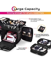 Byootique Soft Sided Rolling Makeup Train Case Cosmetic Organizer Crocodile
