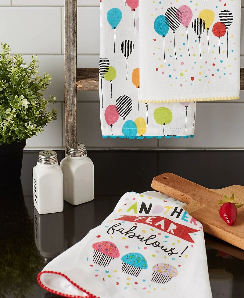 Design Imports Happy Birthday Confetti Collection, Dishtowel Set