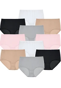 Comfort Choice Plus Full Coverage Nylon Brief 10-Pack