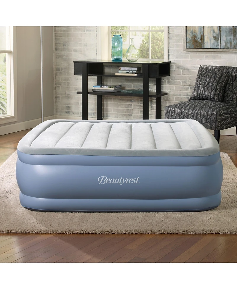 Beautyrest Hi Loft 16" Full Air Mattress, Raised Inflatable Blow-Up Bed, Powerful Pump, Adjustable