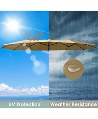 Yescom 9 Ft Patio Umbrella Replacement Canopy for 6 Rib Market Umbrella Table Outdoor Backyard Pool Sea Restaurant Navy