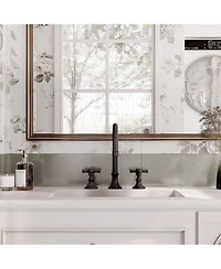 Mondawe Bathroom Faucets for Sink 3 Hole, 8 Inch Widespread Faucet 2 Handles Mid-Arc Kitchen with cUPC Flexible Hose