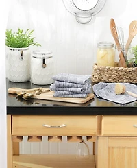 Design Imports Cotton Kitchen Collection Absorbent Tonal Waffle, Navy, Dishcloth Set, 12x12", 6 Piece