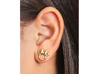 Disney Minnie Mouse Flash Yellow Gold Plated Outline Stud Earrings