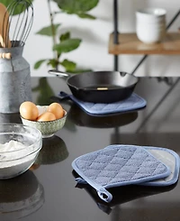 Design Imports Basic Kitchen Collection, Quilted Terry, Stonewash Blue, Potholder