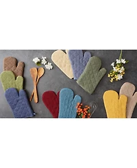 Design Imports Basic Terry Collection 100% Cotton Quilted, Oven Mitt, Honey Gold, 2 Piece