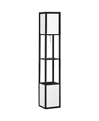 Homcom Modern Floor Lamp with Shelves, Dual Light, Sding Lamp