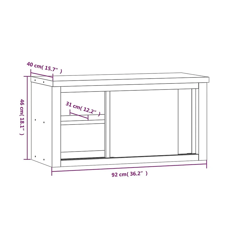vidaXL Kitchen Wall Cabinet with Sliding Doors Stainless Steel