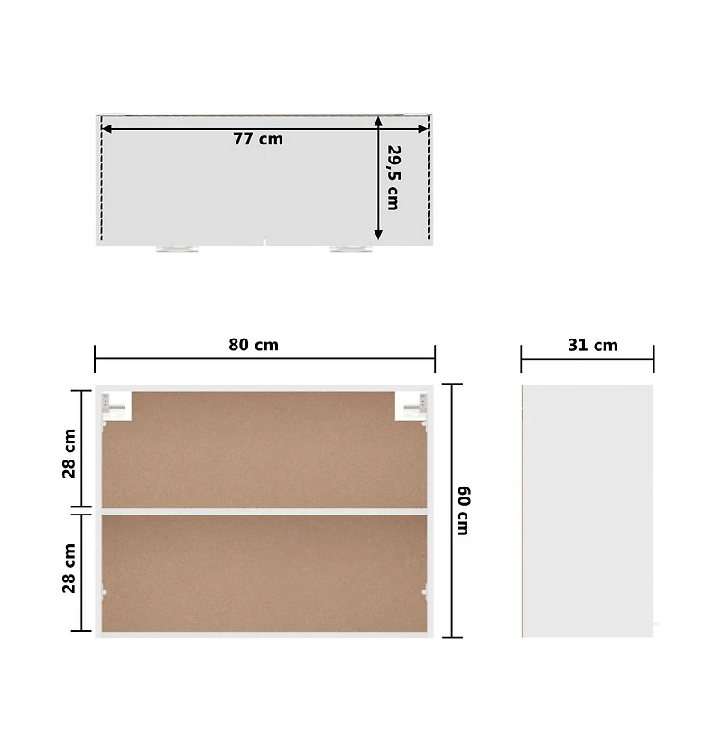 Hanging Cabinet White 31.5"x12.2"x23.6" Engineered Wood