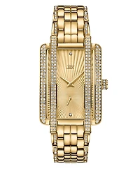 Jbw Women's Mink Diamond (1/8 ct.t.w.) 18k Gold Plated Stainless Steel Watch