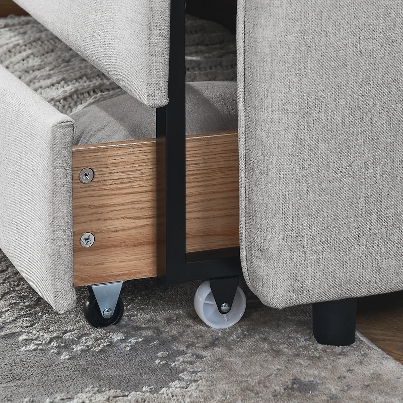 Simplie Fun Twin Daybed with Trundle, Storage Drawers & Flat Arms