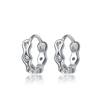 GiGiGirl Lovely Sterling Silver Cubic Zirconia Small Round Hoop Earrings