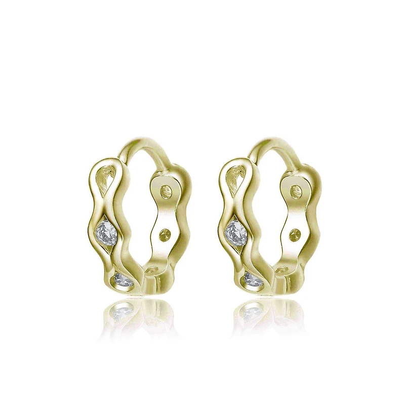 GiGiGirl Lovely Sterling Silver Cubic Zirconia Small Round Hoop Earrings