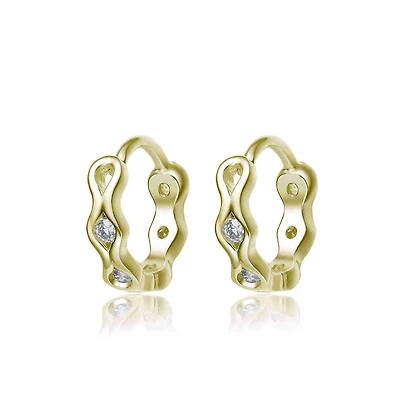 GiGiGirl Lovely Sterling Silver Cubic Zirconia Small Round Hoop Earrings