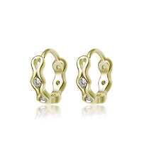 GiGiGirl Lovely Sterling Silver Cubic Zirconia Small Round Hoop Earrings