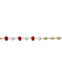 GiGiGirl 14k Yellow Gold Plated Adjustable Bracelet with Star Charms and Round Pearls for Kids