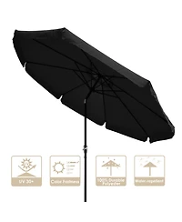 8 Rib Outdoor Patio Umbrella Market Crank Tilt Button Sunshade Backyard