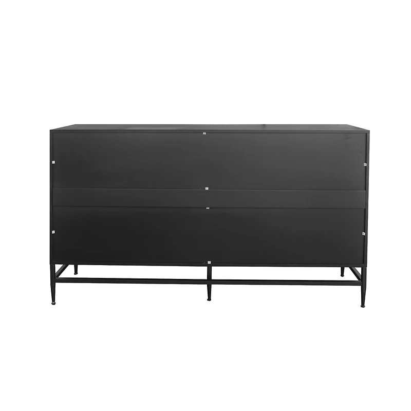 Streamdale Black Lacquered Wooden Sideboard Buffet Cabinet