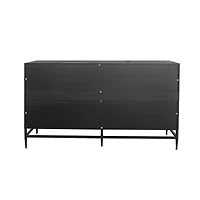 Streamdale Black Lacquered Wooden Sideboard Buffet Cabinet