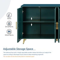 Streamdale Green Tv Stand with Storage & Adjustable Shelves