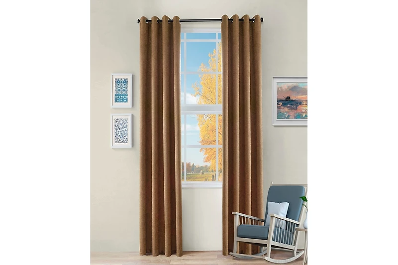 Superior Senna Textured Curtain Set of Panels with Grommet Header
