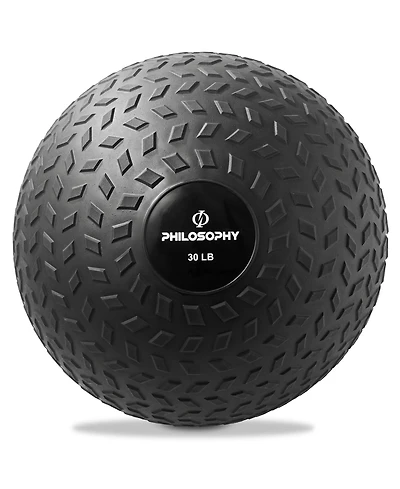 Philosophy Gym Slam Ball, 30 Lb - Weighted Fitness Medicine Ball with Easy Grip Tread